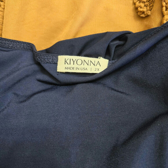 Kiyonna Feminine Romantic Ruffle Whimsy Wrap Midi Dress 2X Wedding Guest Event - Picture 8 of 12